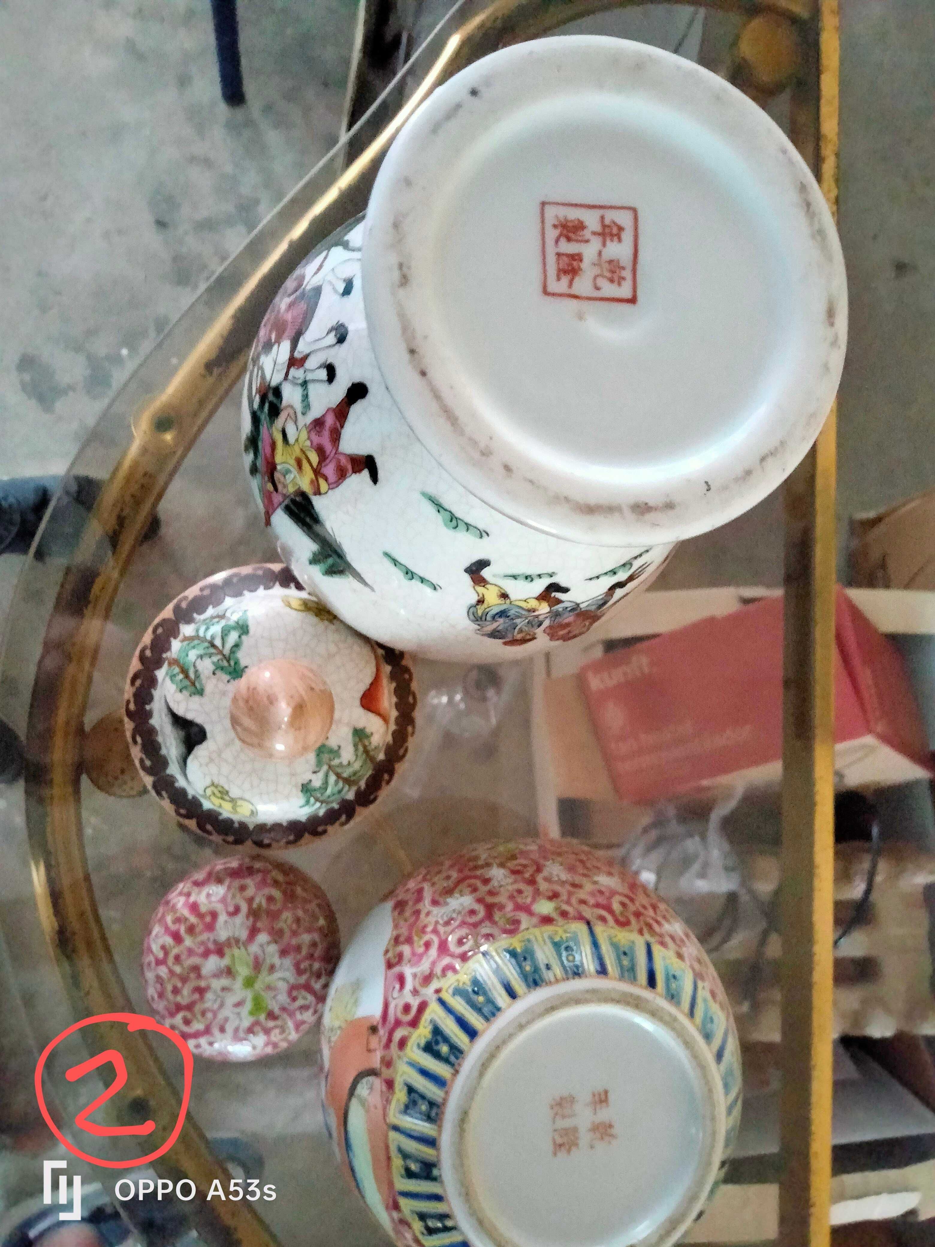 Dois potes em porcelana chinesa