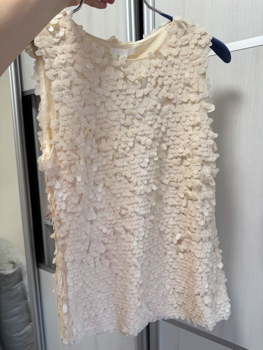 Блуза топ майка H&M в пайетках святкова блуза в паєтках лелітки