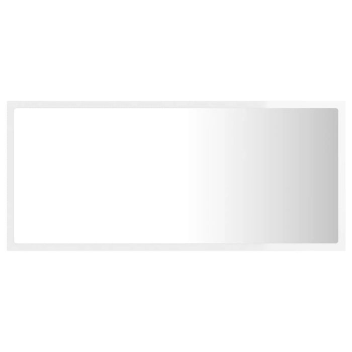 vidaXL Lustro łazienkowe z LED, białe na wysoki połysk, 90x8,5x37 cm
