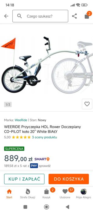 Rower doczepiany,przyczepka dla dziecka