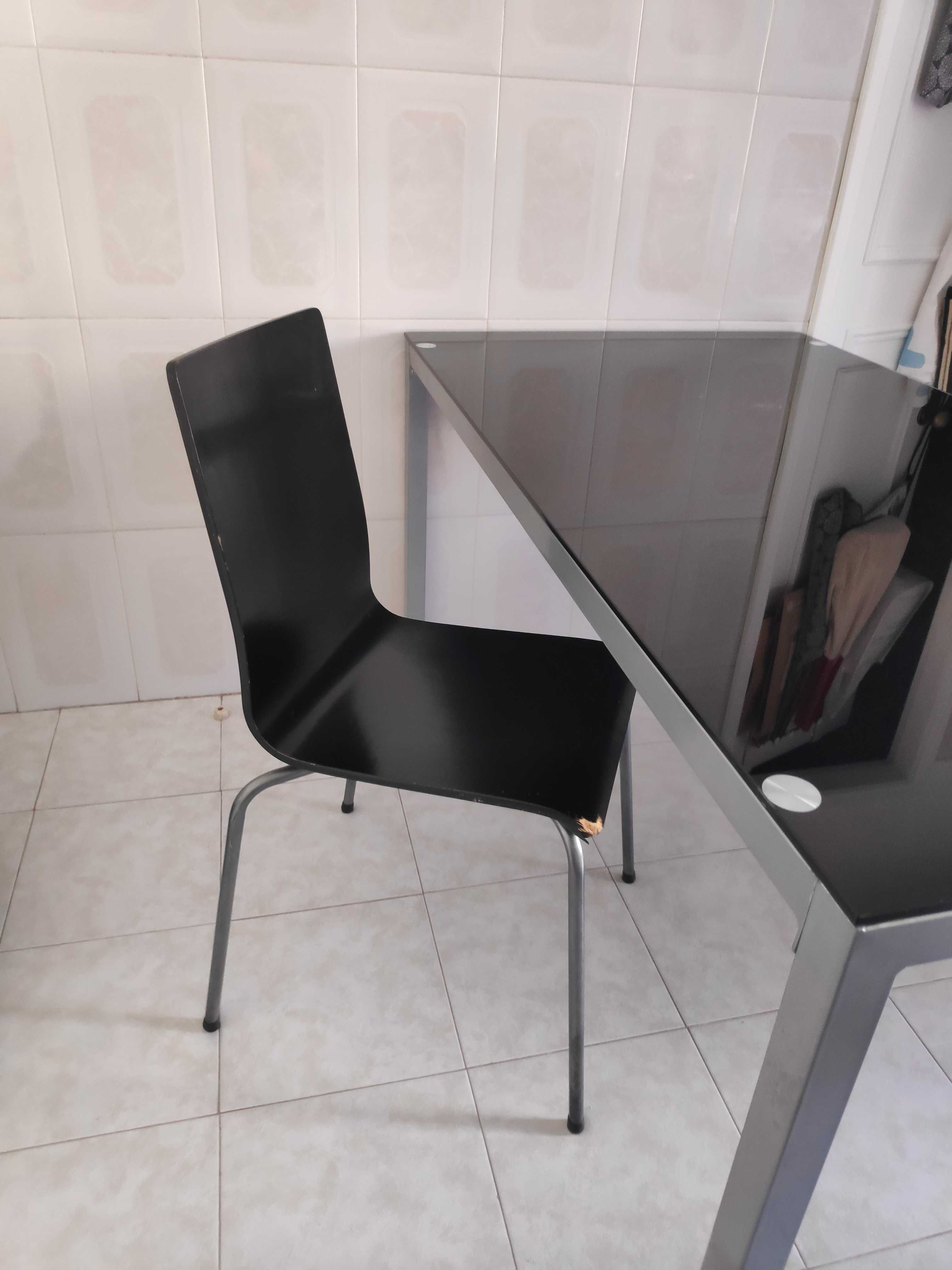 Mesa vidro temperado preto 140x80cm