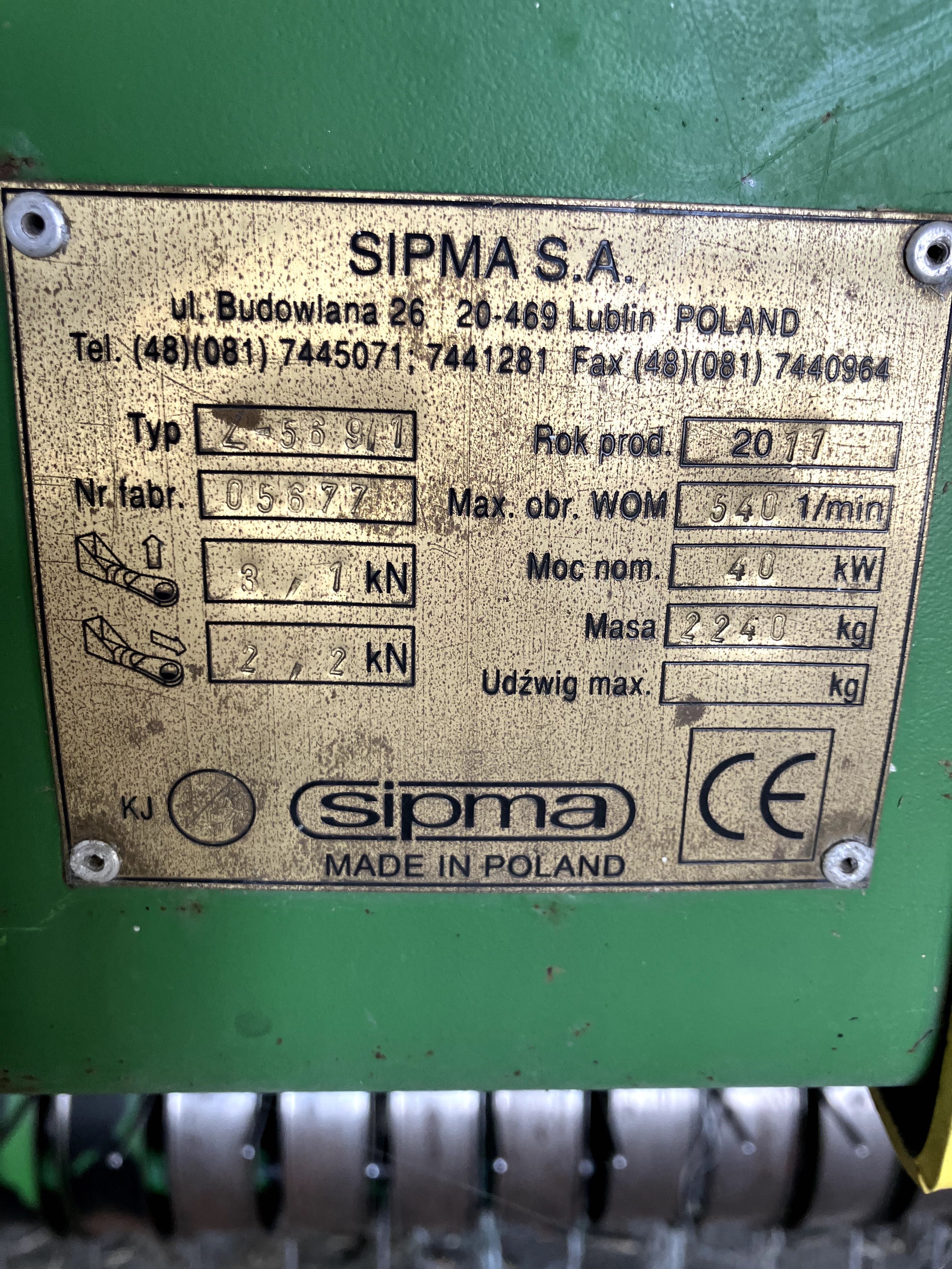 Prasa Sipma Z-569/1 Farma II walcowa-łańcuchowa