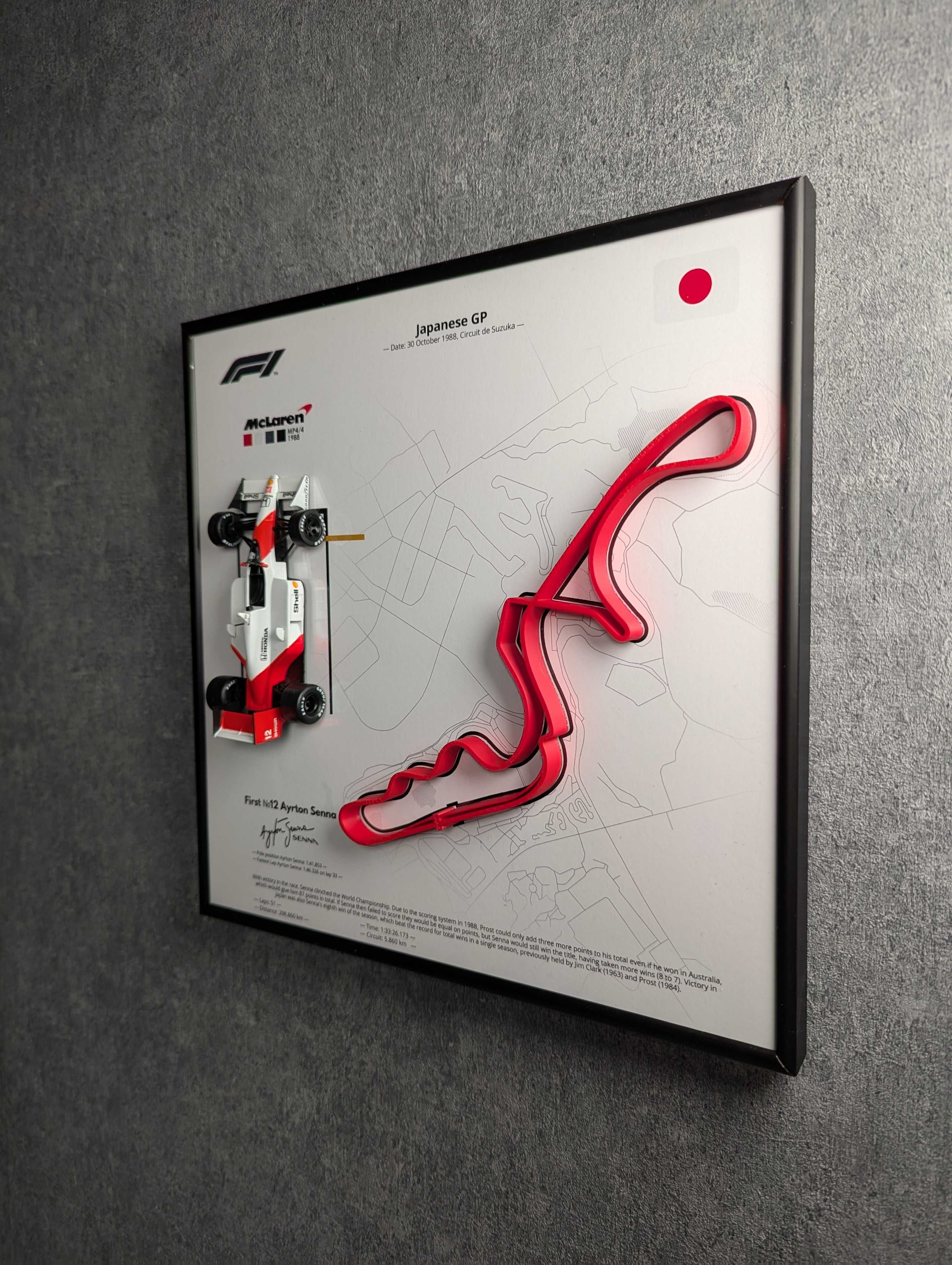 F1 McLaren MP4/4 + 3D Трасою Suzuka 1988 Ayrton Senna / Айртон Сенна