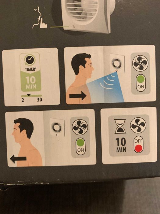 Ventilador branco novo Equation 100 mm wc