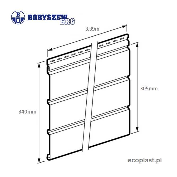 BORYSZEW dąb winchester - Podsufitka PEŁNA T4 PVC / 30,5cm x 3,39m