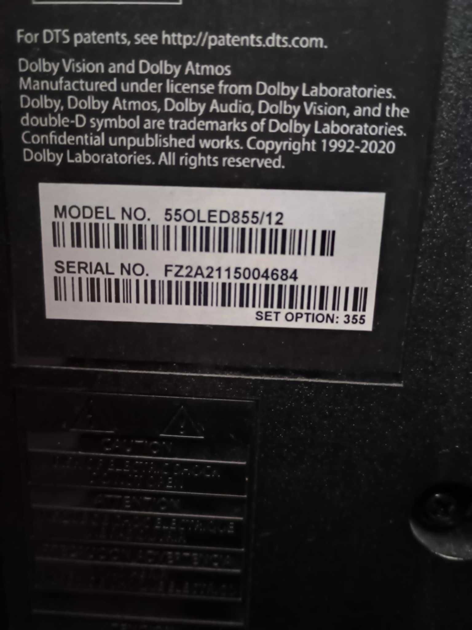 Telewizor Philips OLED 55” 55OLED855/12