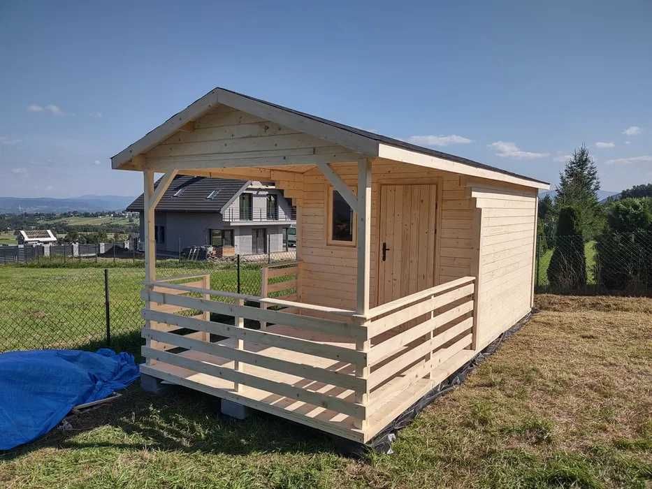 Domek ogrodowy narzędziowy drewniany 2w1 14m2 , na działkę.altana.