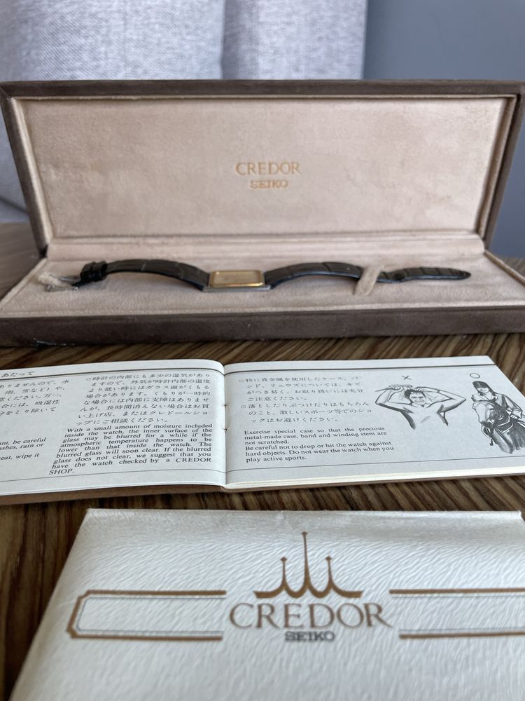 Credor - 1981 rok ! JAPAN - gold 14k złoty bezel - ultra cienki 3 mm!!