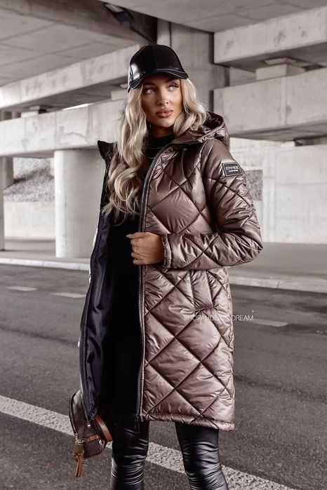 Kurtka pikowana kaptur