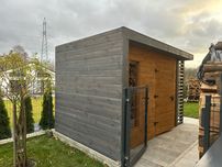Nowoczesny Domek Narzędziowy z drewutnią WORKER  PLUS 2x4