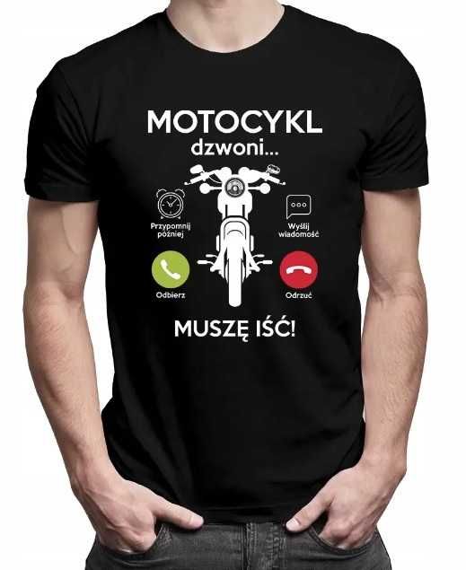 T-shirt męski Koszulka męska XXXL 3XL Motocykl dzwoni