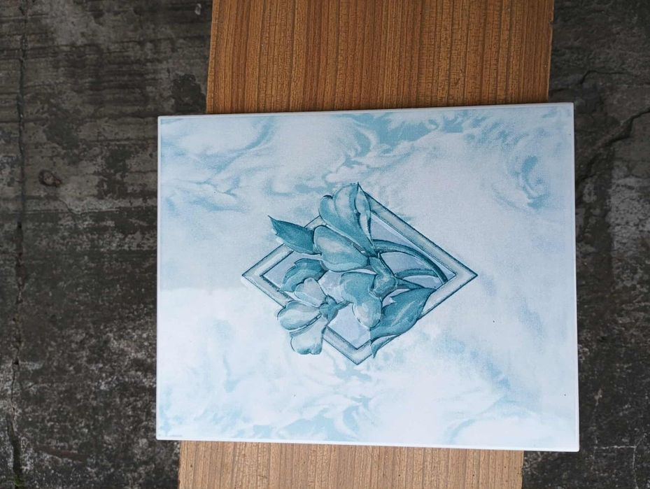 Płytki ścienne łazienka, dekory niebieskie 20/25  dekor 25/6