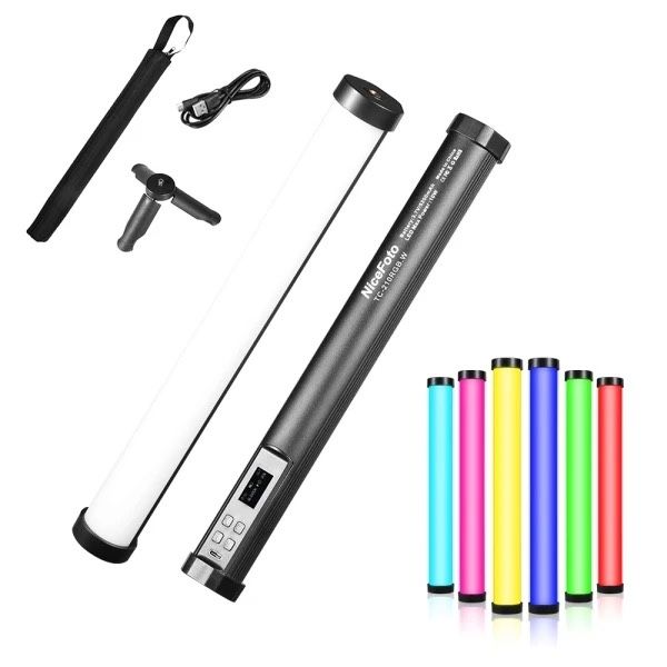 NiceFoto TC-210 RGB відеосвітло з акумулятором, фото-відео трубка 10W