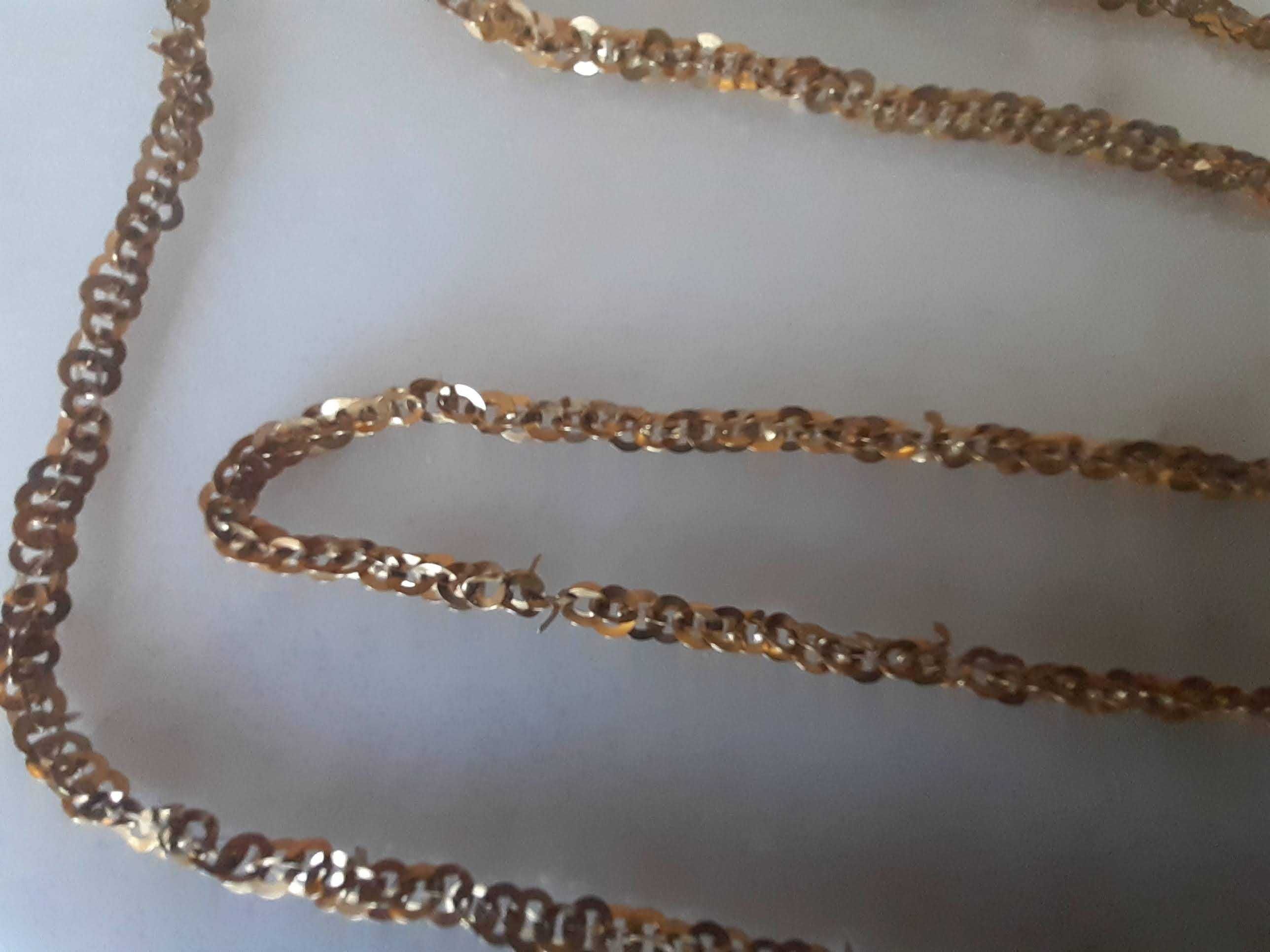 Colar antigo, anos 1910, ouro 19.2kt, 1metro e 92cm