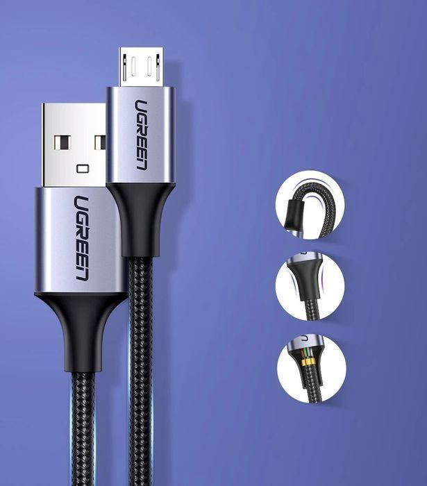 Ugreen kabel przewód USB - micro USB 1m szary (60146)