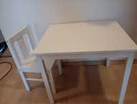 Biały stolik i krzesełko ikea dla dzieci
