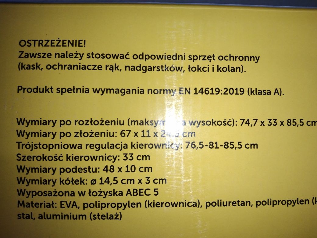 Hulajnoga Aluminium junior do wagi 80 kg Nowa