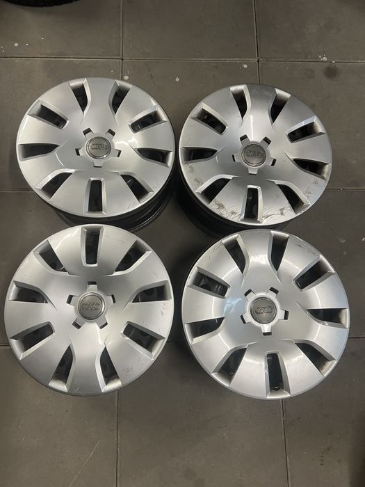 Felgi stalowe oryginalne 7Jx16H2 ET39 5x112 Audi z kołpakami A4 A6