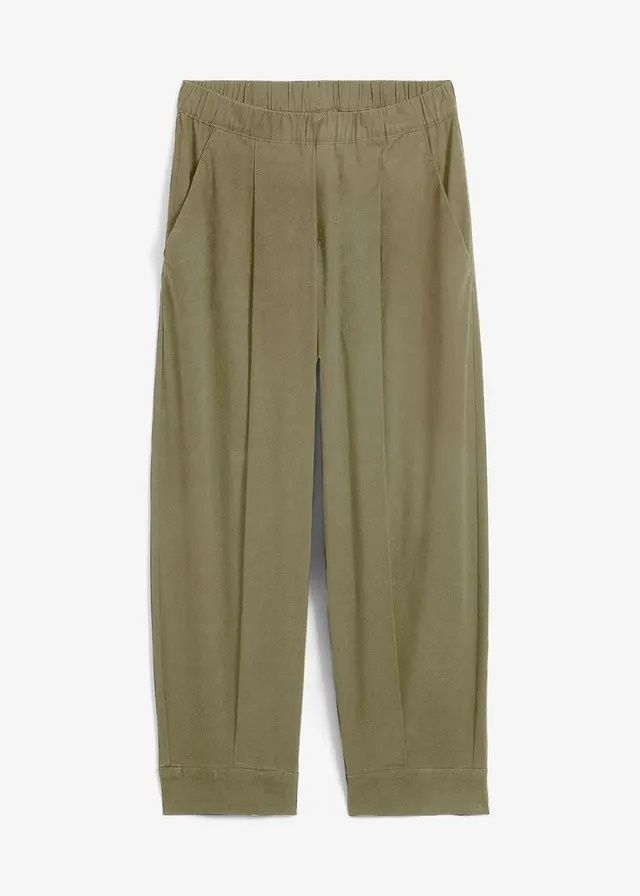 B.P.C wygodne spodnie twillowe bawełniane zielone khaki ^56