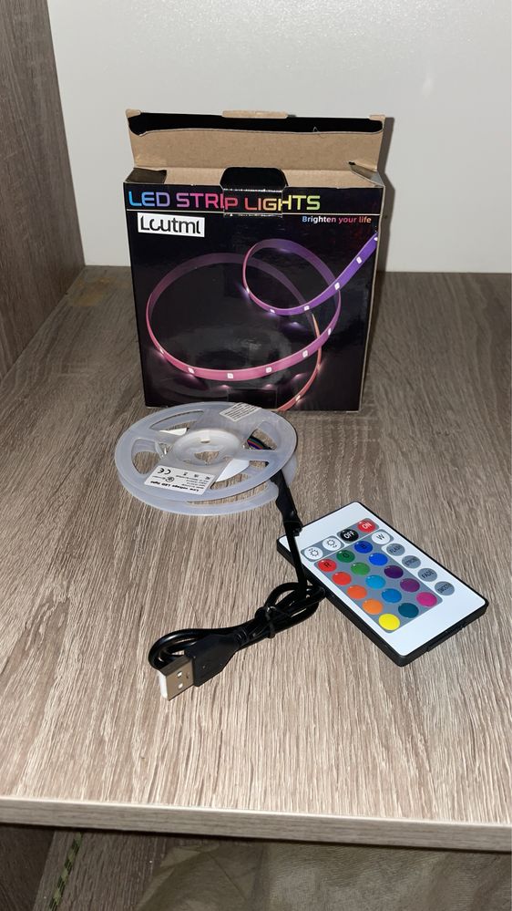 RGB Led Лента 1 м, разные цвета, пульт