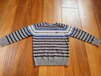 Sweterek cieniutki R 92 szary w paseczki elegancki sweter bluza