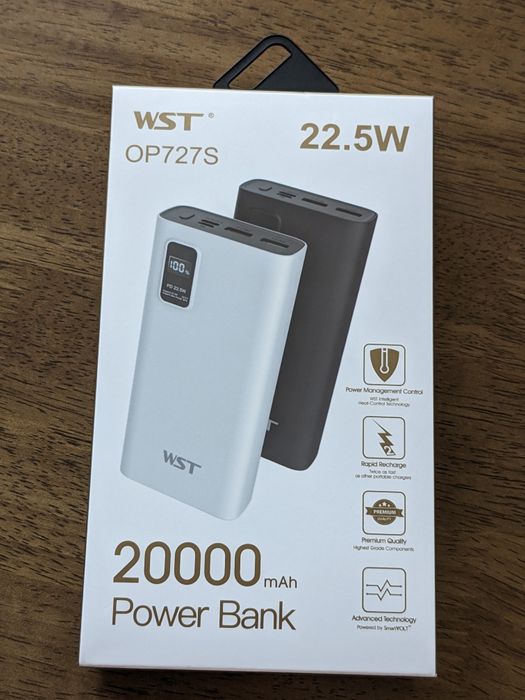 Повер банк WST 20000 mAh, с поддержкой быстрой зарядки