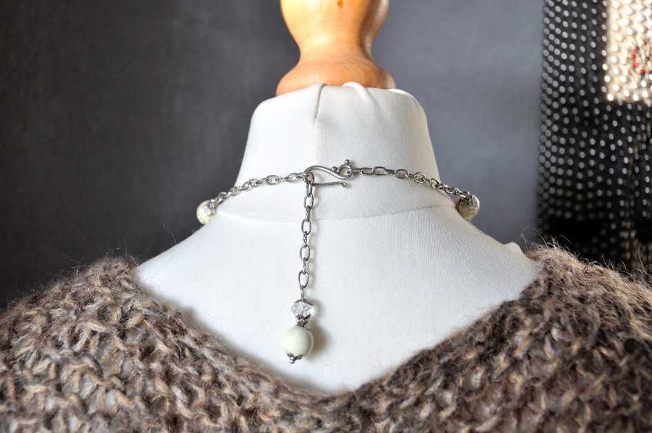 Naszyjnik z grafiką vintage howlit boho hippie