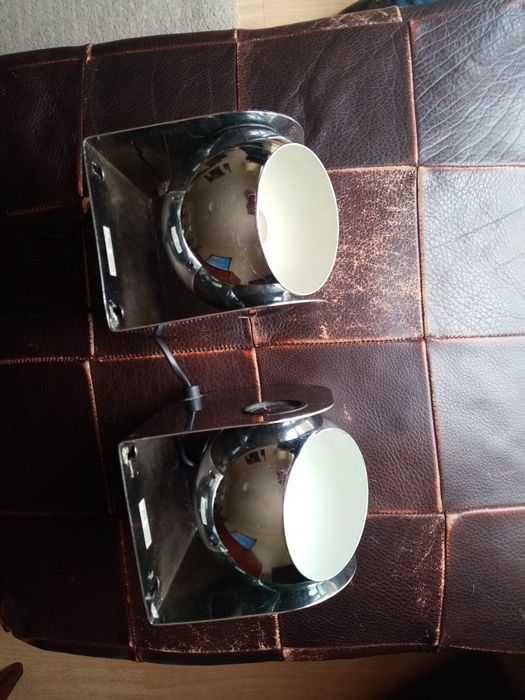 Par focos parede retro aço cromado
