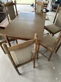 Stół z krzesłami z czasów PRL