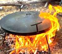 Сковорода сковородка на природу из диска  бороны для огня пательня