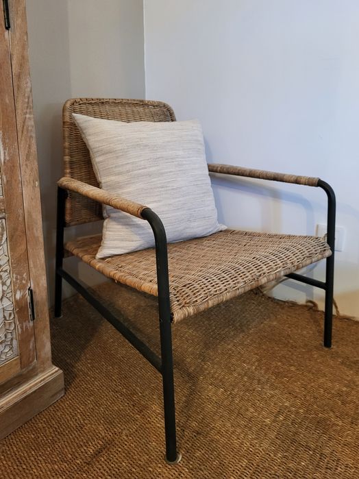 cadeiras, refeições, rattan, poltrona, sofa, rustico