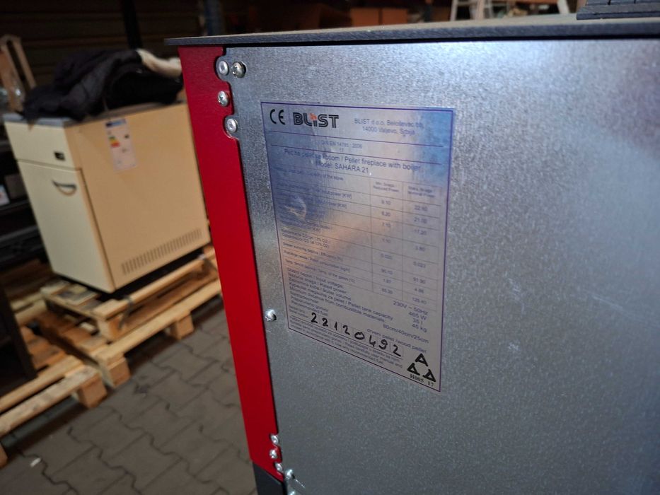 Piec na pellet BLIST Sahara 21KW z płaszczem wodnym ECODESIGN Klasa A+