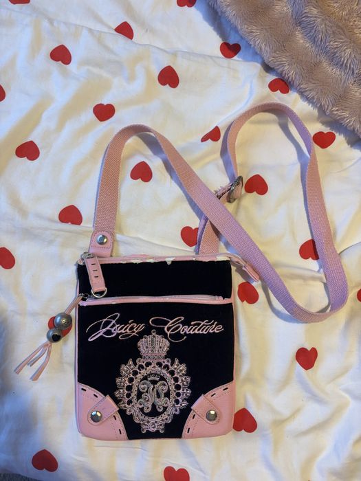 Vintage rozowo czarna torebka juicy couture
