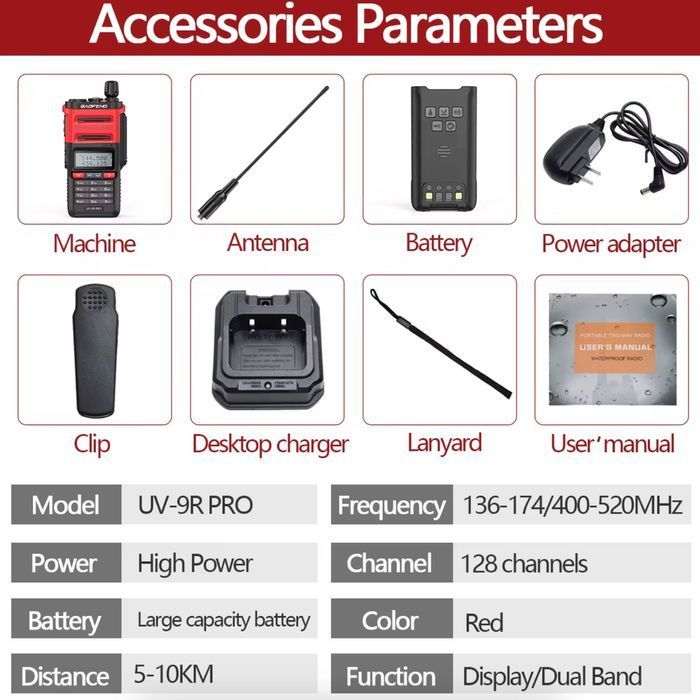 Walkie-Talkie Baofeng BF UV 9R PRO