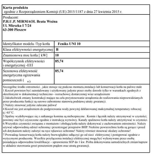 Piec 10kw Kocioł na węgiel drewno chrust 5 klasa do 110m2 10kw