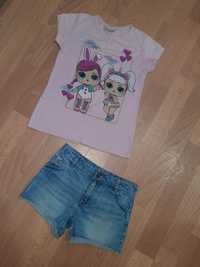 футболка та шорти джинсові на дівчинку 5-7р.116-122 см