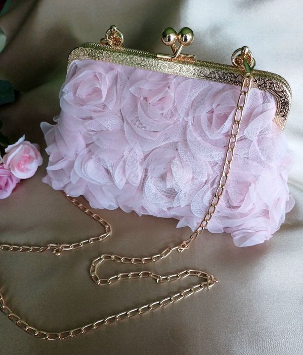 Torebka Wieczorowa - Różowe róże