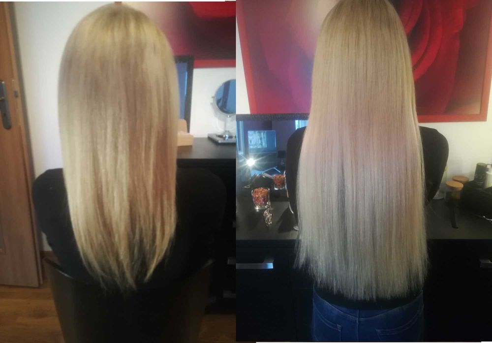 Profesjonalne przedłużanie włosów, metoda kanapkowa,ringi,keratyna