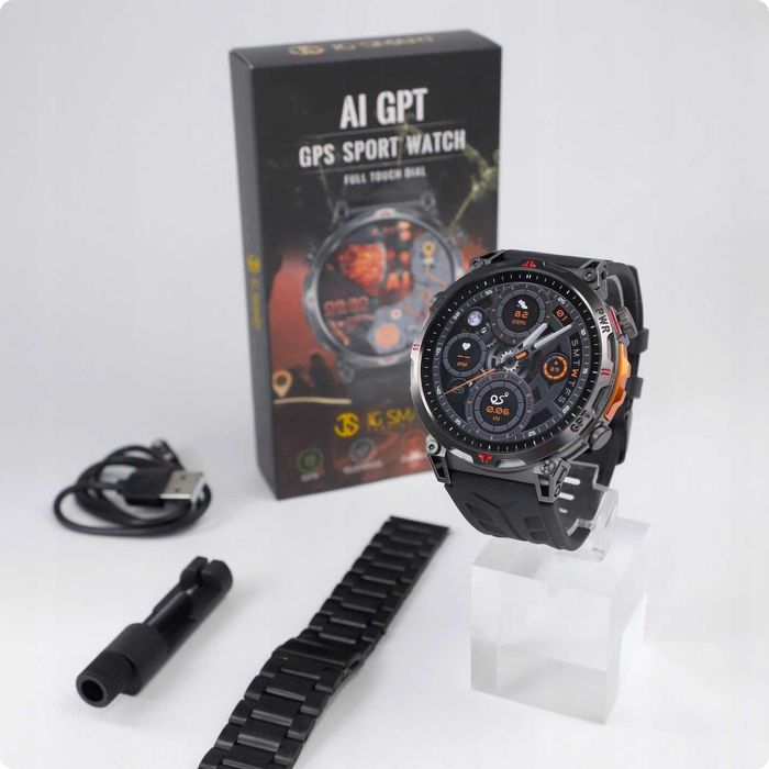 Smartwatch Zegarek Męski GPS Chat GPT Do Sportu i Rozmów Menu Polskie