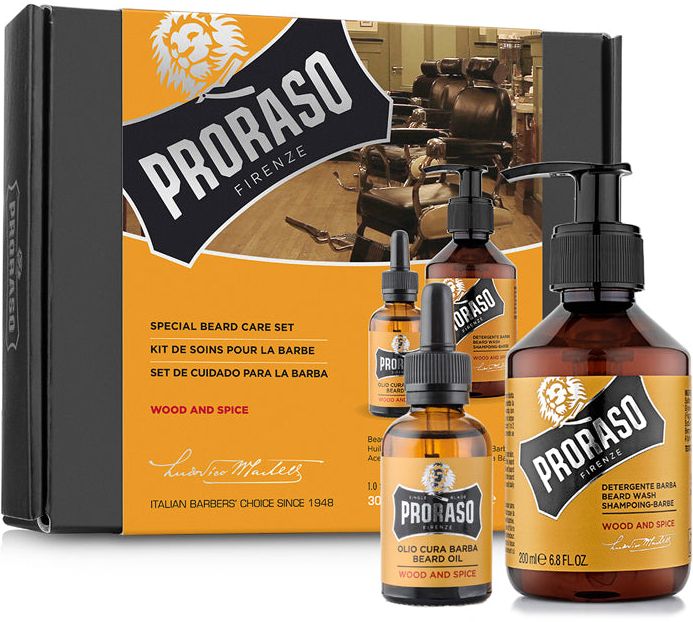 Proraso Zestaw prezentowy Wood and Spice - olejek i szampon do brody