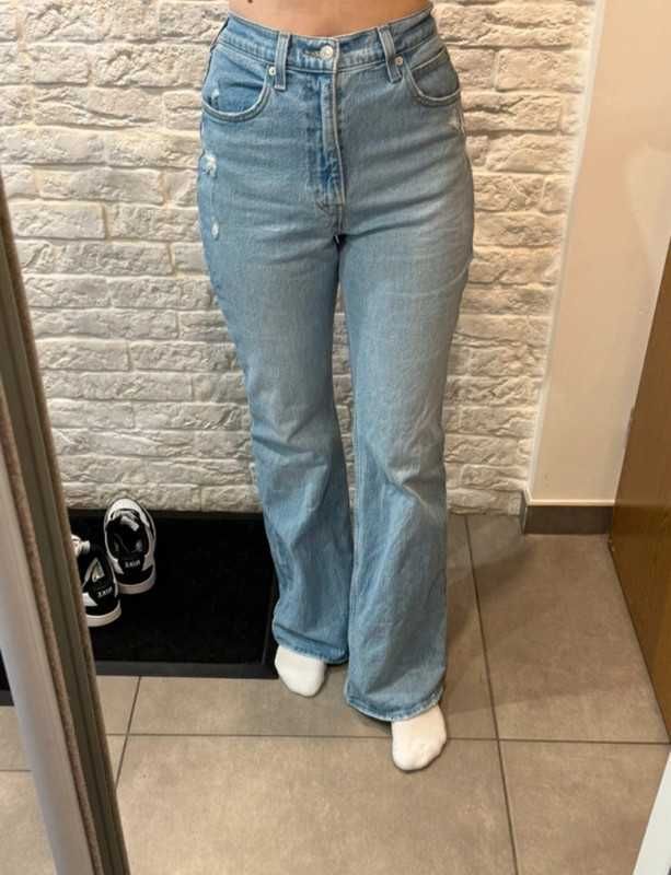 dzwony levis z wysokim stanem w27 l34 70s high flare