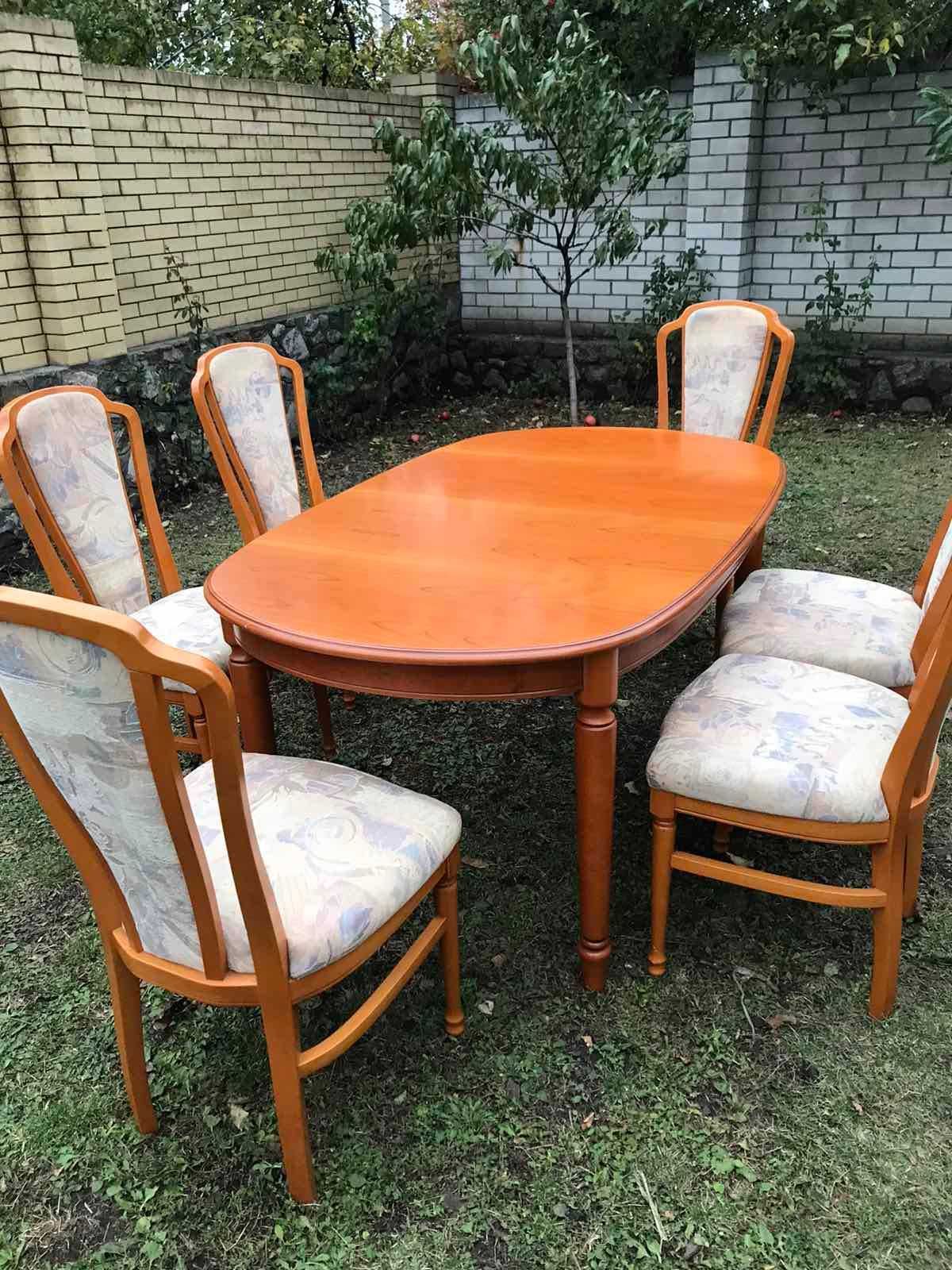 стол шесть стульев вишня