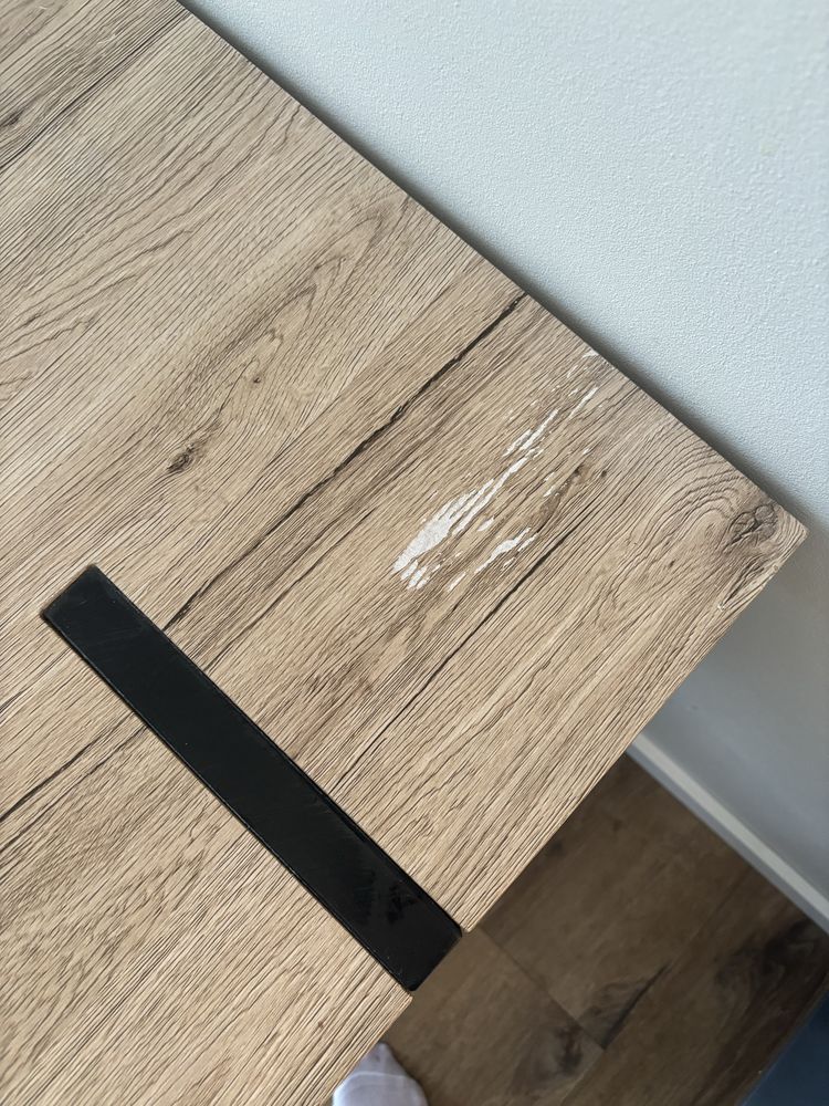 Stół używany, metalowe nogi loft
