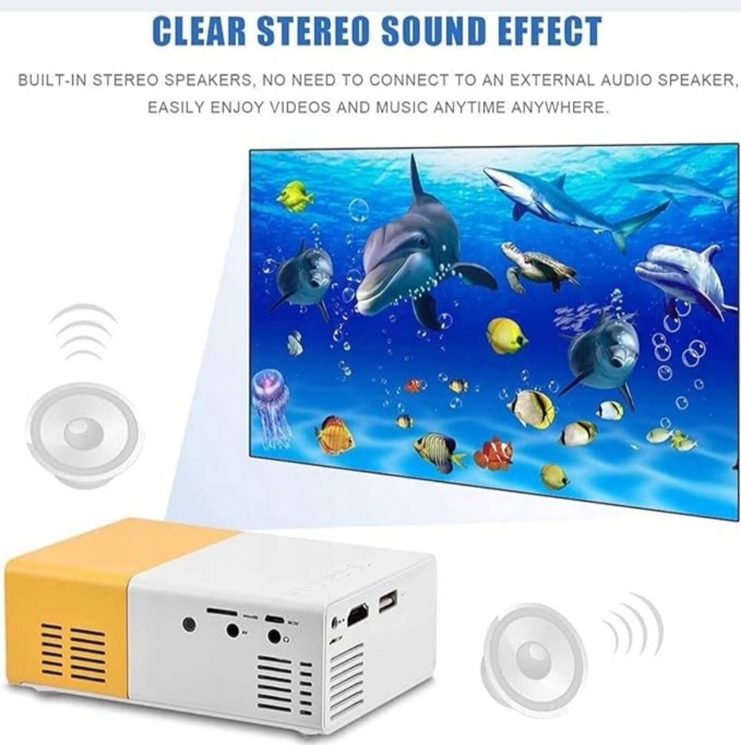 przenośny projektor LED HD HDMI Multimedia Player kino domowe