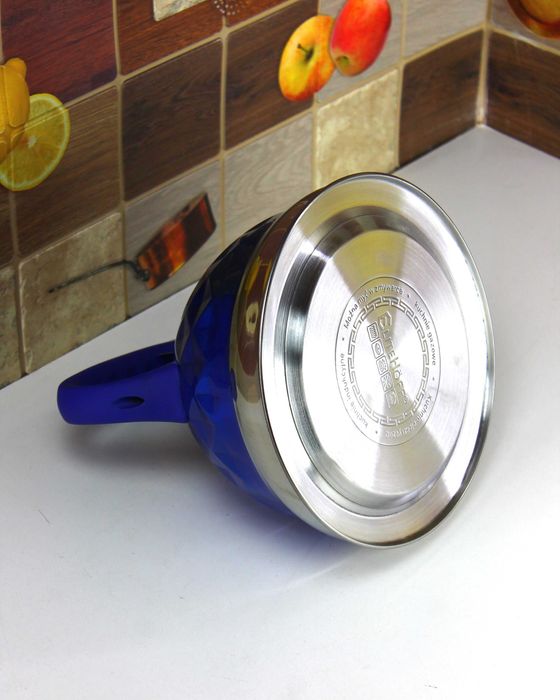 Czajnik 3L na gaz z Gwizdkiem – niebieski, Stal Nierdzewna, Indukcja