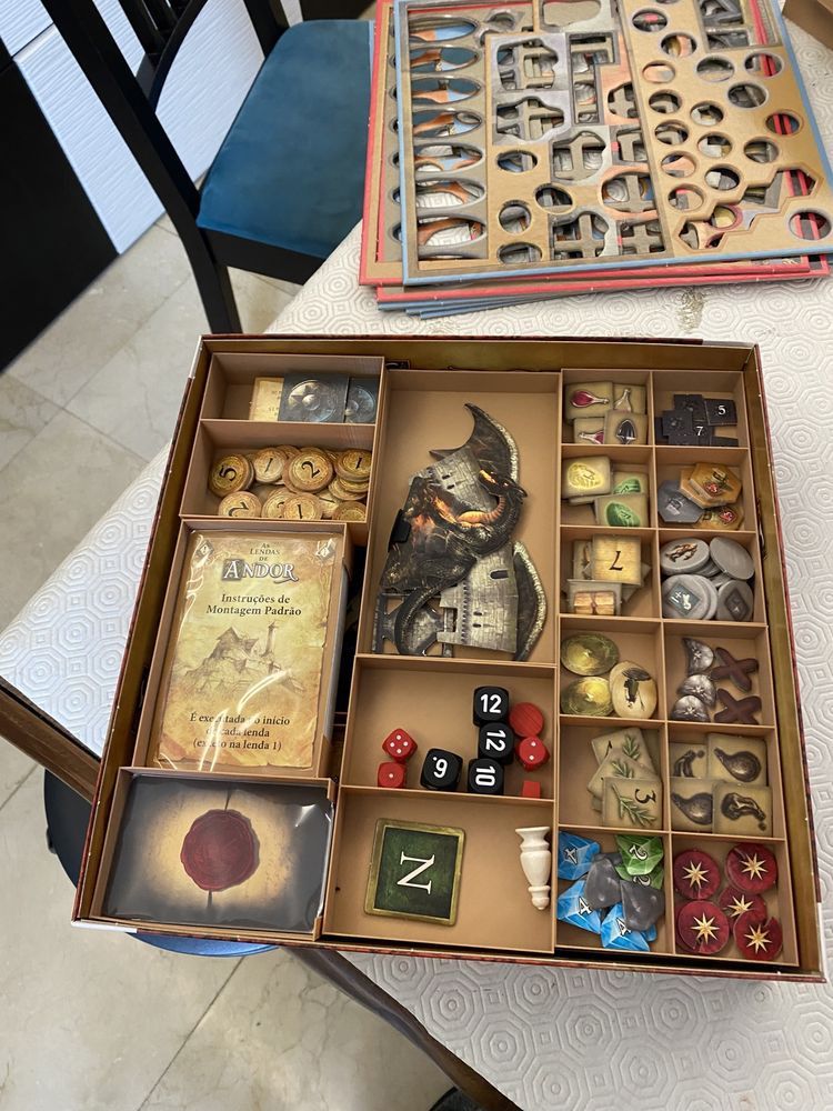 Legends of Andor caixas para organizar o jogo