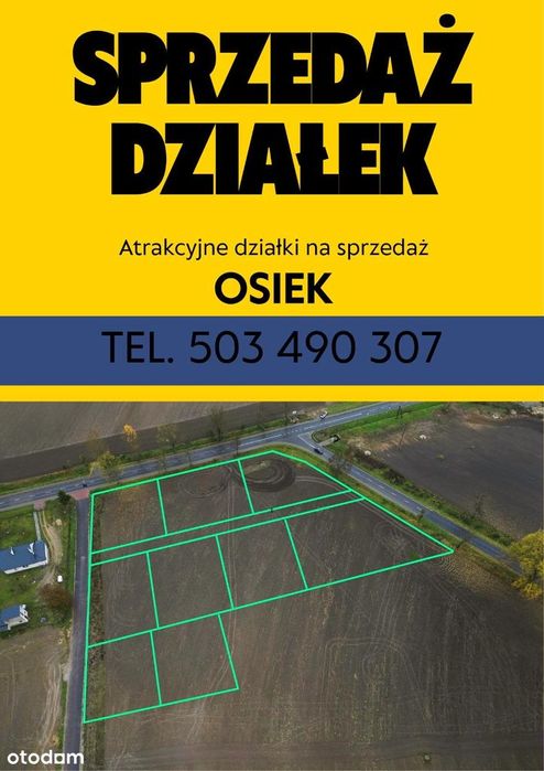 Sprzedam działki z wydanymi warunkami zabudowy Osiek koło Brodnicy