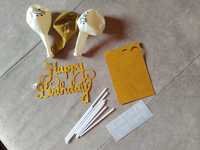 Ozdoby na urodziny złote topery i balony