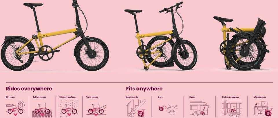 Ahooga A-MAX bicicleta dobrável ultra compacta