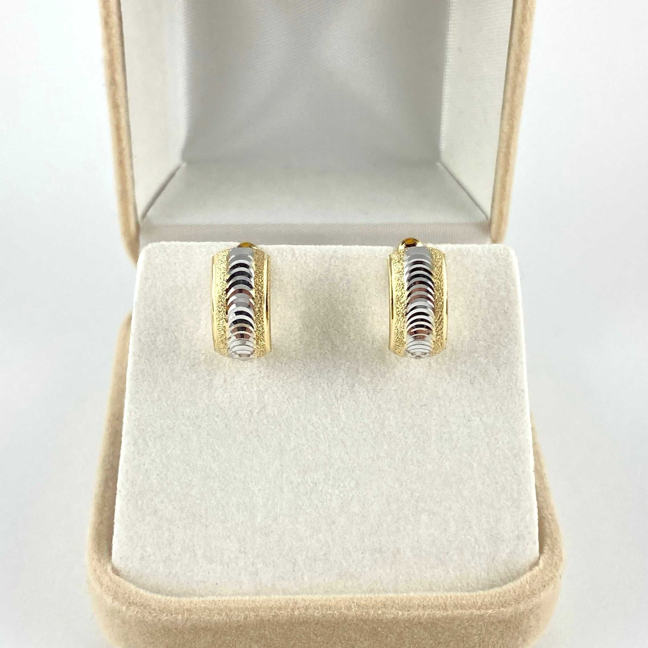 Zjawiskowe ZŁOTE kolczyki diamentowane zdobienie PR. 585 (14K)